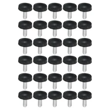 30pcs M4x10mm Knurled Thumb Screw Clamping Screw Knobs Grip Bolt Fasteners Black