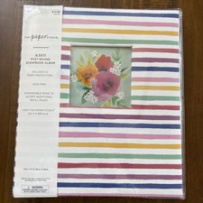 New Striped Scrapbook Album from the Paper Studio 8.5 x 11 w/10 sheet protectors
