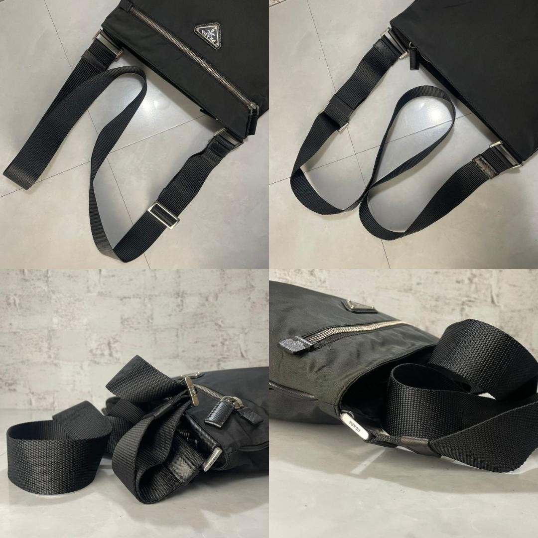 PRADA Shoulder Bag Prada Crossbody Bag Black Double Good Condition thumbnail 6