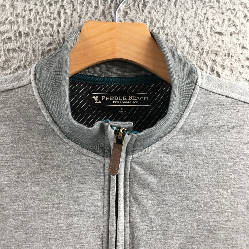 Pebble Beach Performance Sweatshirt Mens M Gray 1/4 Zip Pullover Longsleeve - Image 4 of 4