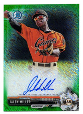 2017 Bowman Chrome Autograph Green Shimmer Refractor /99 Jalen Miller #CPA-JMI