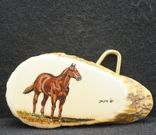 WF07106 FANTASTIC VINTAGE 1981  HORSE  ANTLER ANIMAL ARTWORK MENS BELT BUCKLE