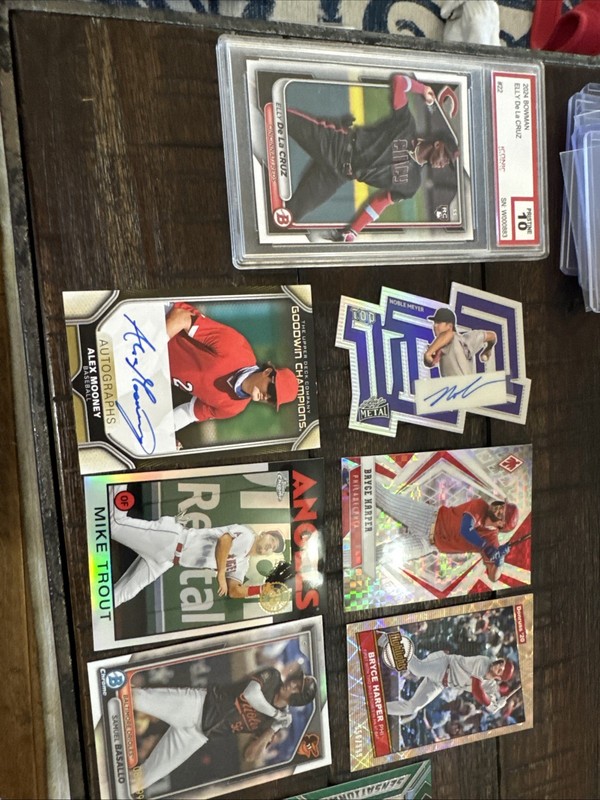 Baseball Lot - Elly Slab, Eury Perez Auto, Trout, Harper, Meyer, Basallo /499