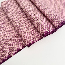 Deep Magenta D 6.5x85-2.36yd LONG Shibori Vintage Silk Japanese Fabric SF26