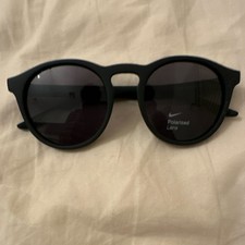 Nike Swerve P Black Round Frame Polarized Black Lens Men's Sunglasses