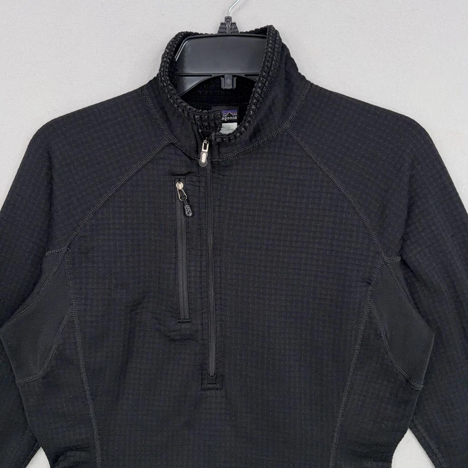 Suéter Patagonia R1 para mujer mediano negro Polartec polar cuarto cremallera Foto 2 de 4