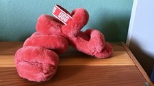 UGG Fluff Yeah Slide Slippers Pink Sheepskin Size 8 EU 39 Excellent