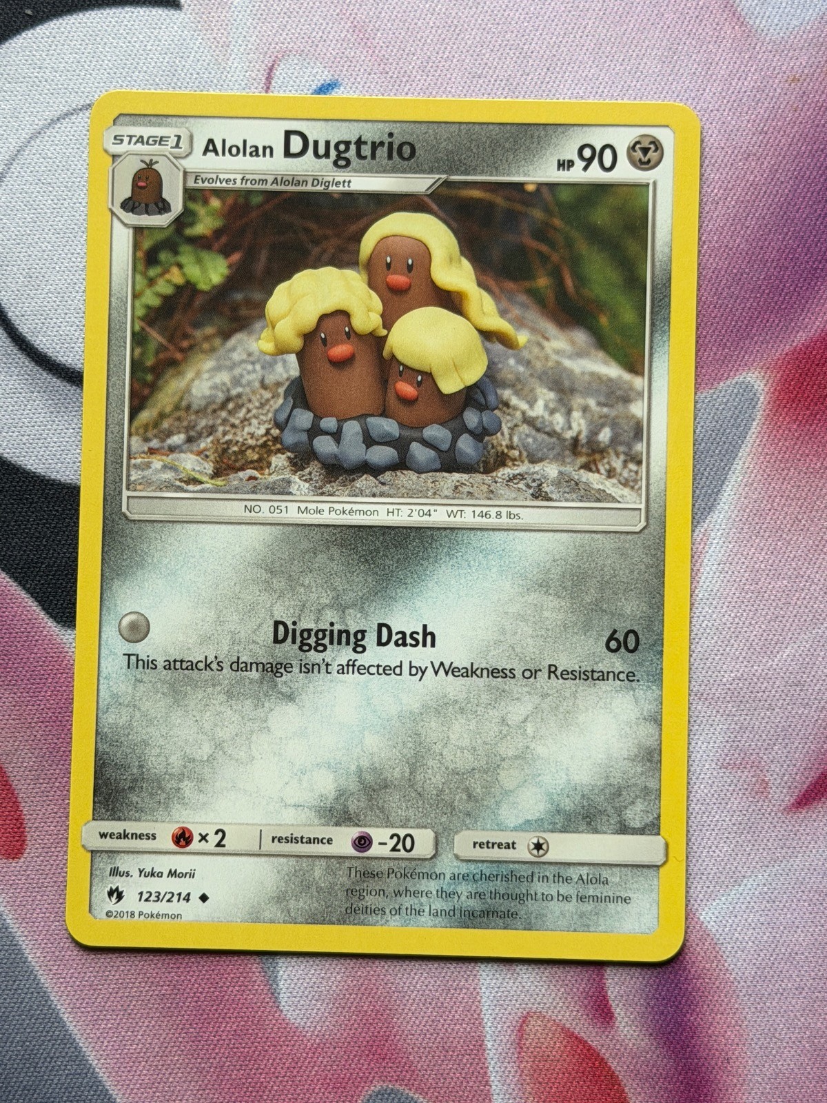 Alolan Dugtrio 123/214 Uncommon Lost Thunder Pokemon Near Mint