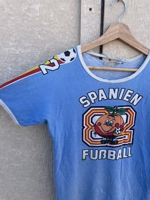 Vintage España 82 World Cup Shirt Size M Blue Soccer Naranjito