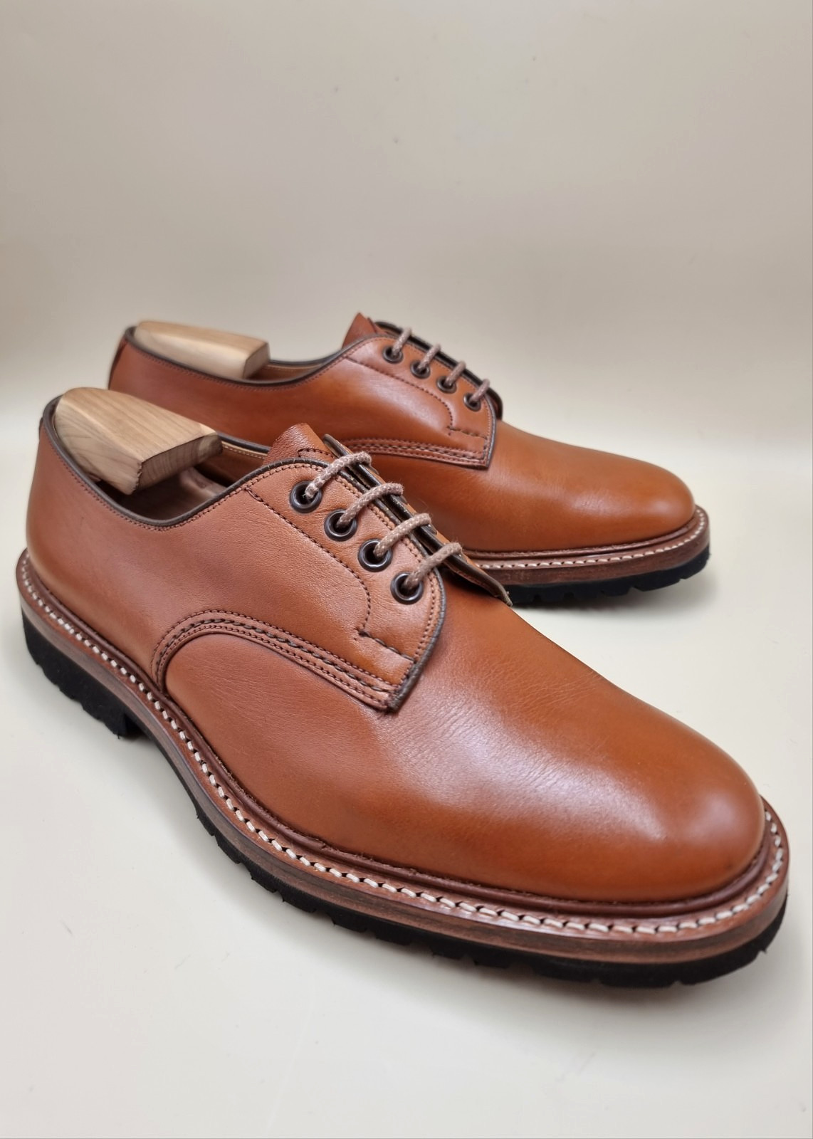 TRICKER'S Daniel Tan C-Shade Leather Tramping Derby Shoes UK 8.5 EU 42.5 RESOLED image 6