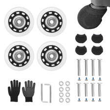 Luggage Suitcase Wheels Replacement 1.97"X0.71" 50X18Mm Rubber Swivel Transpare