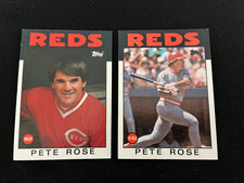 PETE ROSE PLAYER & MANAGER TOPPS 1986 CINCINNATI REDS NRMT BASEBALL CARD