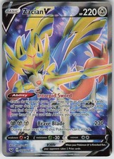 Pokemon Zacian V (Full Art) Ultra Rare SWSH01 Sword & Shield Base Set 195/202 NM