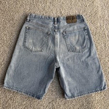 Y2K Wrangler Denim Shorts Mens 33 Blue Light Wash Relaxed Fit Baggy Casual Jorts