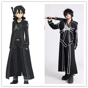 Anime Sao Sword Art Online Kirito Kazuto Kirigaya Trench Coat Cosplay Costume Ebay