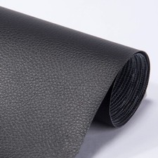 Grained PU Leather Self Adhesive Repair Reupholster Patch Tape Black - 17" x 59"