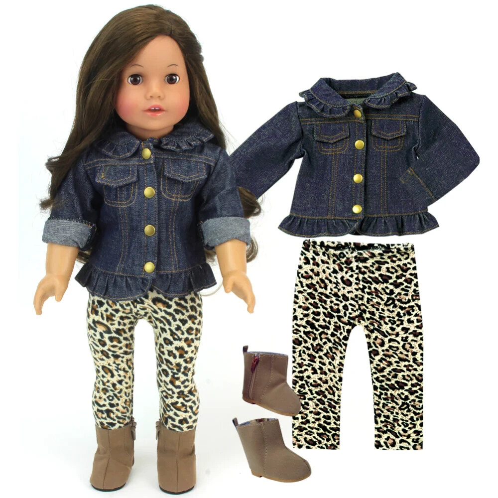 18" Jean Jacket Pants Black Boots Tan Sophia's Fits Ag Dolls