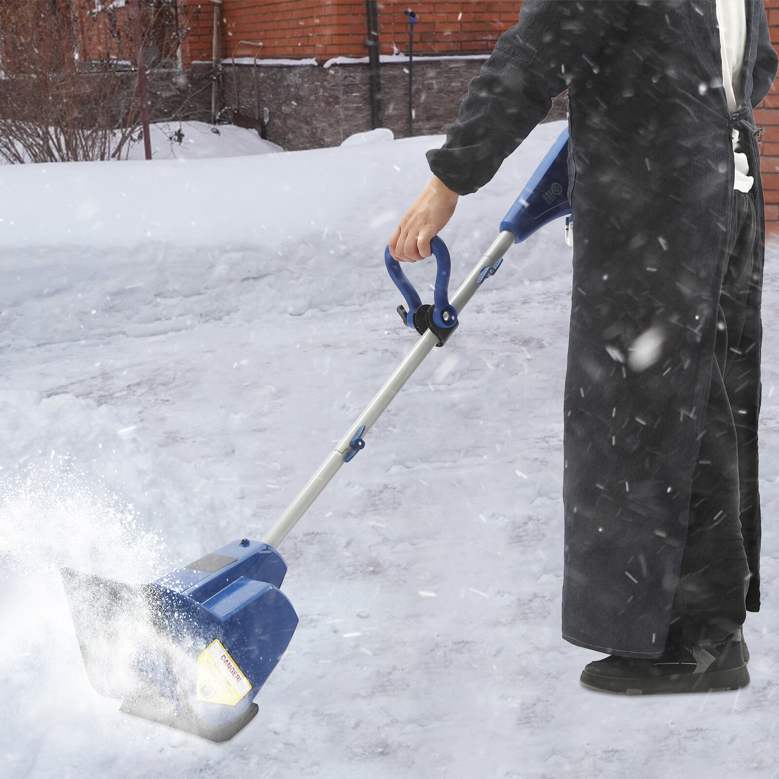 24V Brushless Battery-Powered Electric Snow Shovel with Thrower