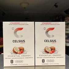 Celsius Strawberry Coconut, 14 On-The-Go Packets, Set Of 2