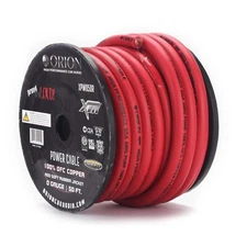 Orion XTR XPW050R 0 Gauge Wire Roll (50ft) 100% OFC Copper Power & Ground Cable
