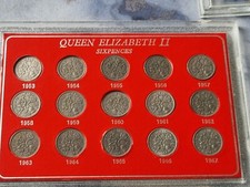 Sixpence 15 Coin Collection Set UK Queen Elizabeth 1953-1967 Please Read Info 🤍