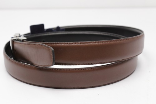 NWT Polo Ralph Lauren Reversible Dress Belt 48 Black Brown Chrome Swivel Buckle - Picture 10 of 12
