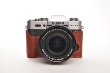 Genuine Real Leather Half Camera Case Bag Cover for FUJIFILM XT20 XT10