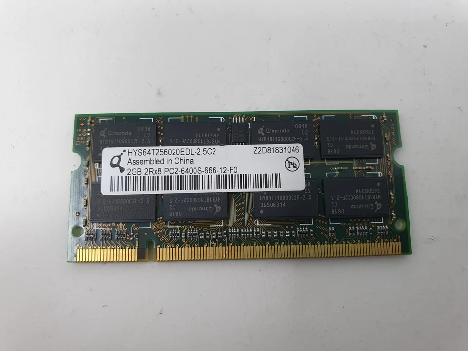 Qimonda HYS64T256020EDL-2.5C2 Memory RAM 2GB PC2-6400s DDR2 For HP G60-118EM - Image 3 of 4