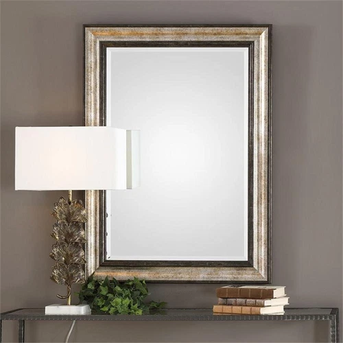 Uttermost Shefford Plastic and MDF Decorative Mirror in Antiqued Silver/Bronze - Picture 2 of 5
