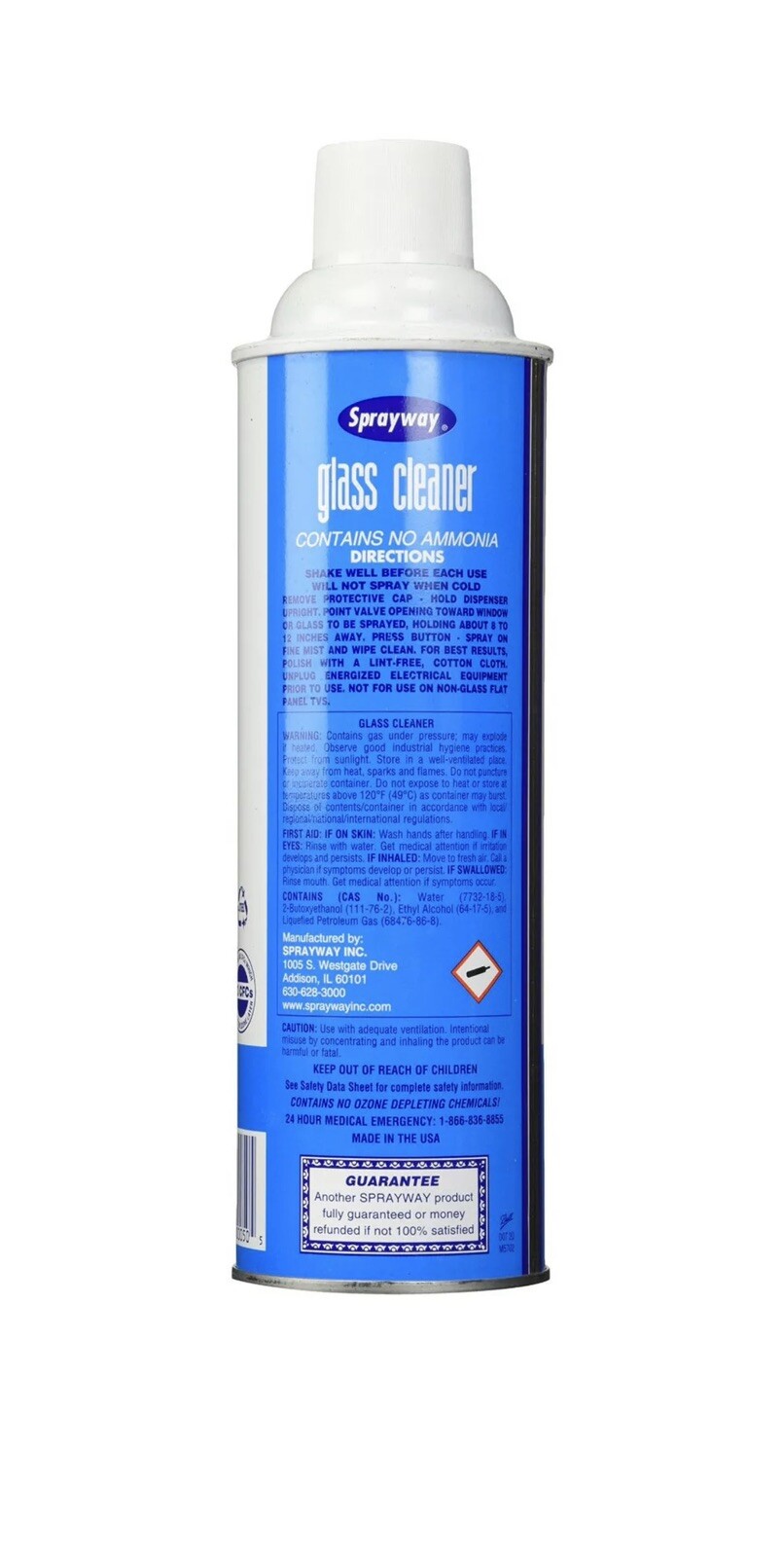 Sprayway Glass Cleaner Aerosol Spray, Fresh scent, Ammoniafree, 19 oz