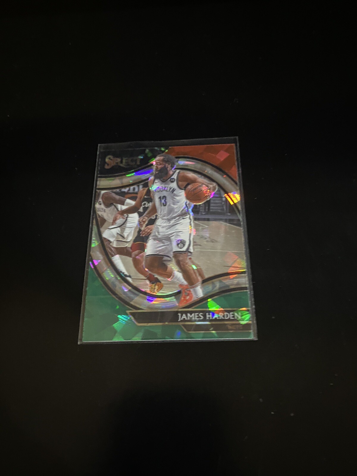 2020-21 Panini Select James Harden Courtside Red White Green Cracked Ice NETS