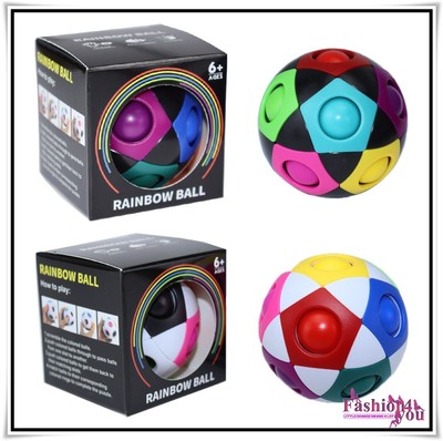 Magic Regenbogen Ball Handschmeichler Spielzeug Geschwindigkeit 3D Puzzle Würfel Brainteaser Erwachsene Kinder