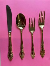 Individual Pieces of Baroque Gold Plated Flatware, by  Estia, Korea