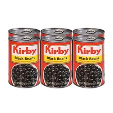 6 Cans Kirby Black Beans/Frijoles Negros Creole Seasoning Ready To Eat 15oz