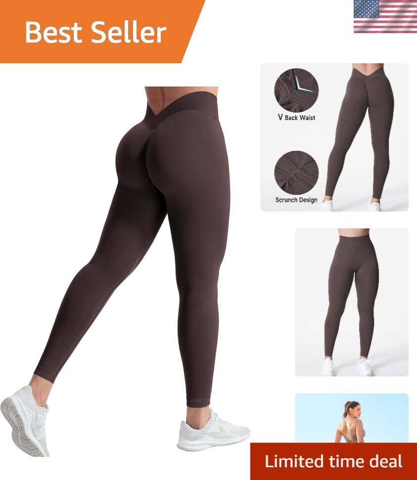 Breathable 4-Way Stretch V Back Workout Leggings for Women X