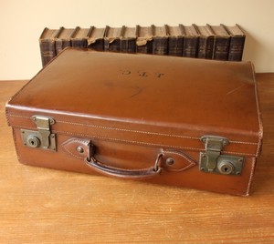 vintage leather suitcase ebay