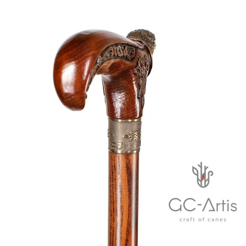 Raven Walking Stick Cane Solid Bronze Brass Metal Staff Wooden Handle Shaft - Picture 9 of 15