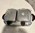 Vintage Art Deco White Cross Waffle Maker Chrome Antique Collectible Rare