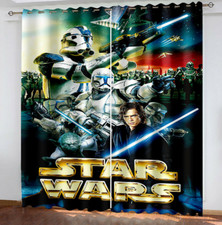 3D gedruckte Star Wars Fenster Vorhänge Blackout Vorhänge Thermal Ring Top TK