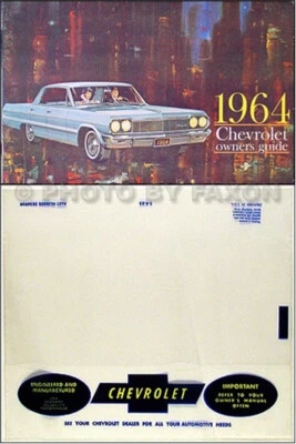 1964 Chevy Owner Manual with Envelope Bel Air SS Impala Biscayne Chevrolet Car