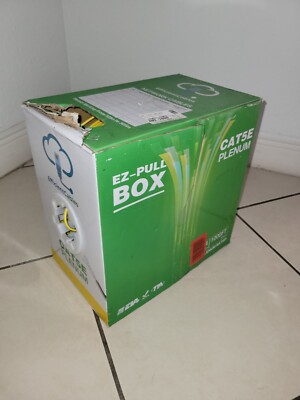 CAT5E Plenum 790ft Efficient Cables Solid 24AWG 350MHZ UTP White CMP Network