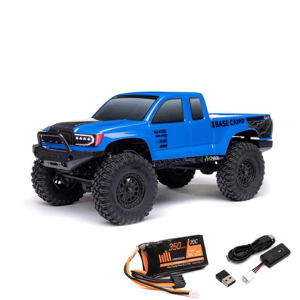 Axial 1/24 SCX24 Base Camp RTR 4X4 Brushed Rock Crawler with Battery and Charger