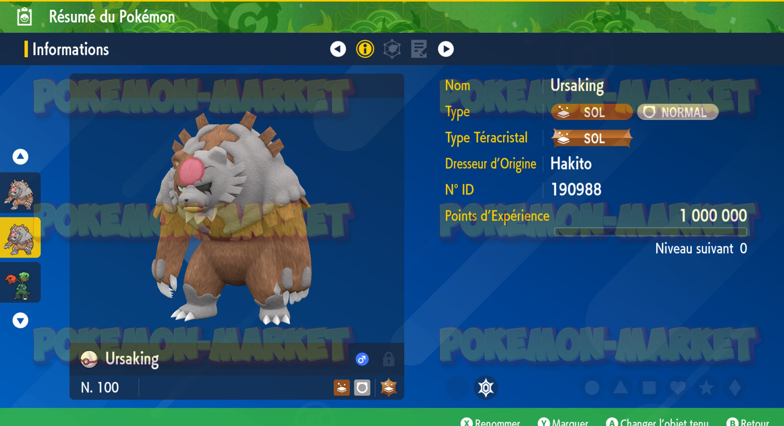 Pokémon Écarlate/Violet - Ursaking Lune Vermeille Avec 31 IV + Master Ball - Neuf Scellé