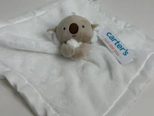 Carters Just One You Koala Bear White Satin Plush Baby Security Blanket 68453
