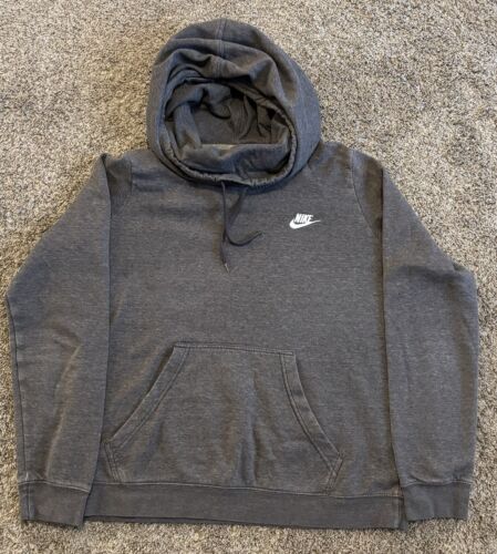 Nike Gray Hoodie Sweatshirt Women’s Large Embroidered Swoosh