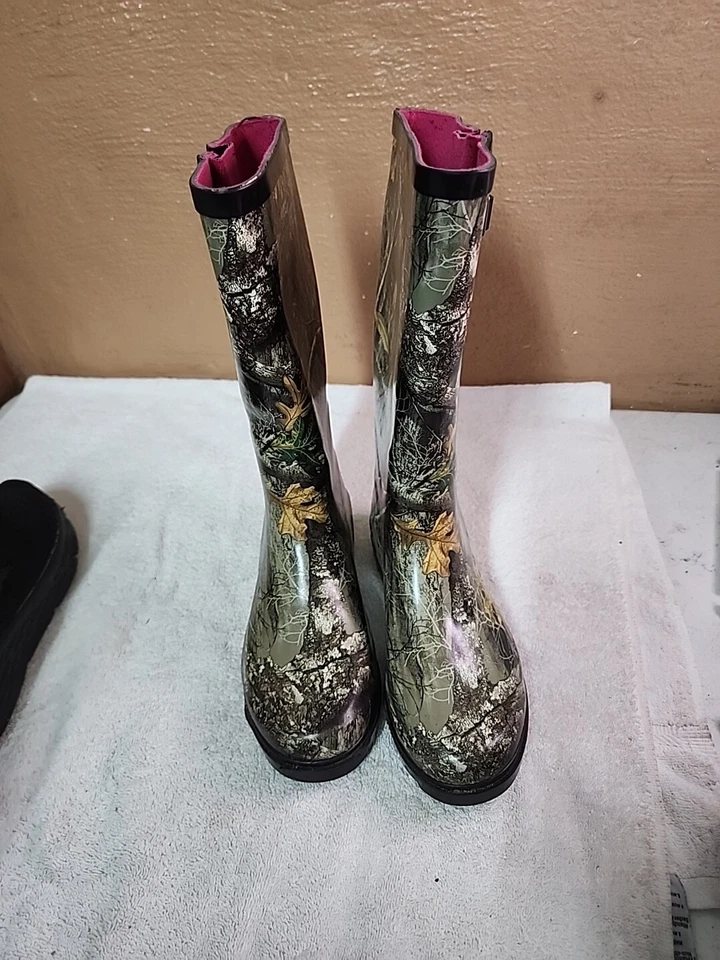 Botas de lluvia de goma para mujer al aire libre Magellan Realtree Edge camufladas talla 7 Foto 3 de 4