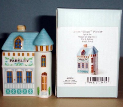 Lenox Spice Village ''PARSLEY'' Spice Jar 3'' Mini Porcelain House 2024 New In Box
