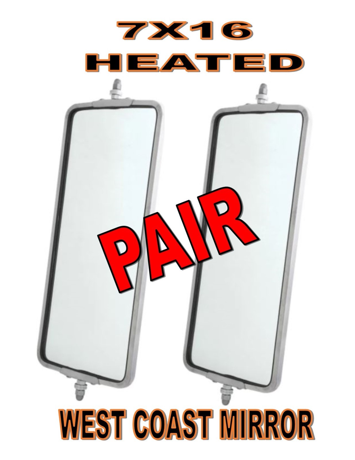 Stainless Steel (HEATED) West Coast Mirror - 7