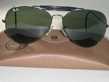 62-14MM VINTAGE B L RAY-BAN W0231 BLACK G15 UV OUTDOORSMAN II AVIATOR SUNGLASSES
