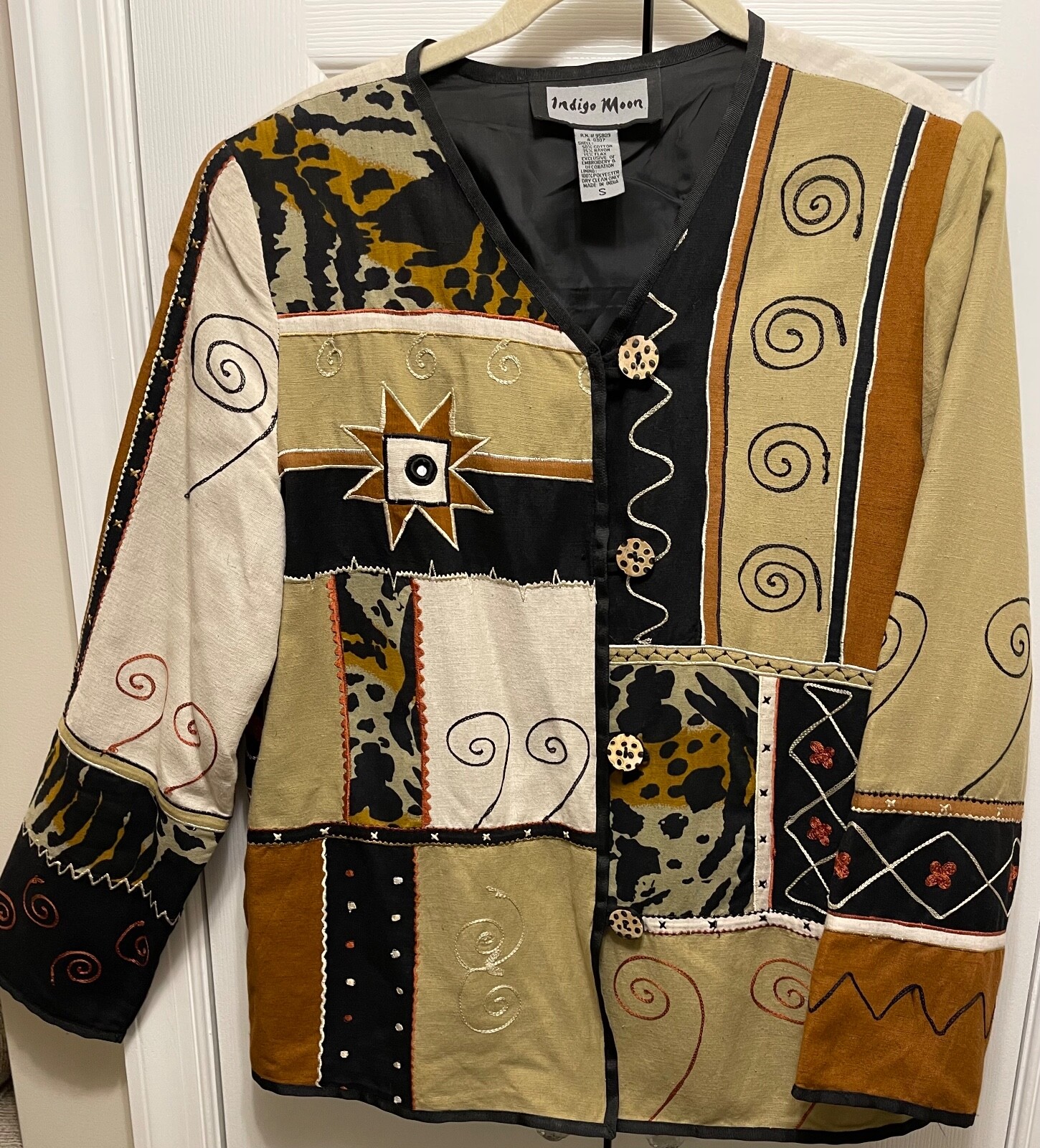 Indigo Moon Woman's Patterned Button Down Jacket/… - image 1